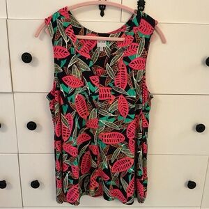 NIC+ZOE Multicolor Leaf Print Tank Top